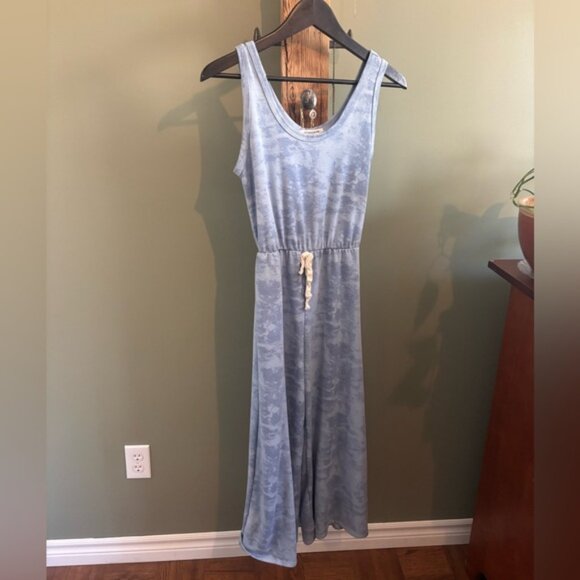 92.) Caution to the Wind / Blue / Wide Leg / Sleeveless Jumpsuit - Picture 3 of 9